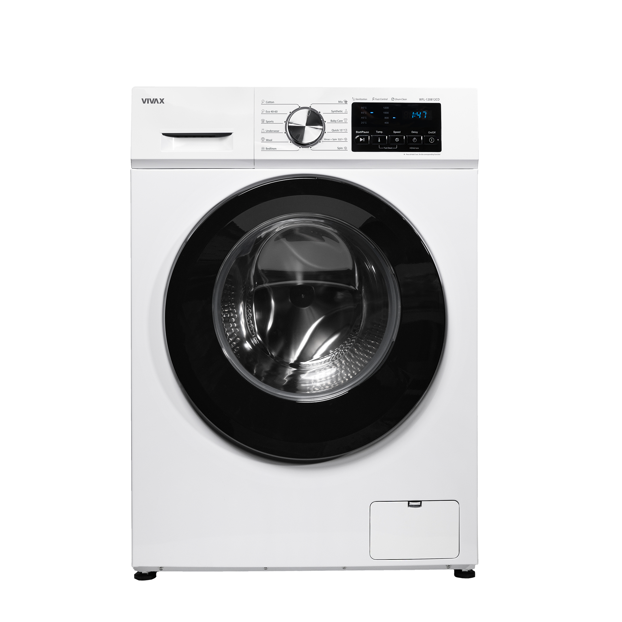 VIVAX pralni stroj WFL-120812CD, 8 kg, 1200 obr/min