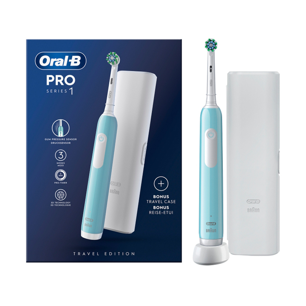 ORAL-B električna zobna ščetka Pro Series 1, Caribbean Blue s potovalno torbico