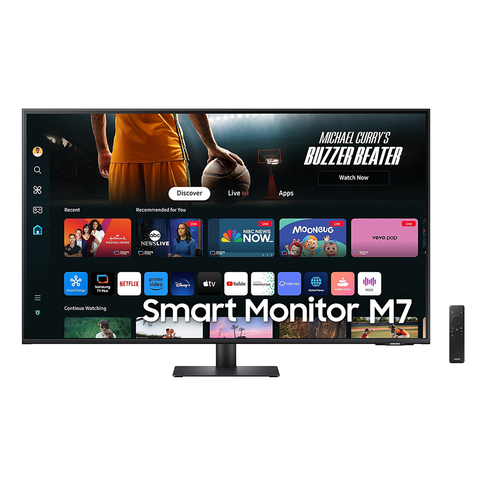 Samsung Monitor 43" Smart M7 LS43DM702UUXDU, VA 4K UHD, 60 Hz, 4 ms, 2× HDMI, USB-C, WiFi, Bluetooth, zvočniki